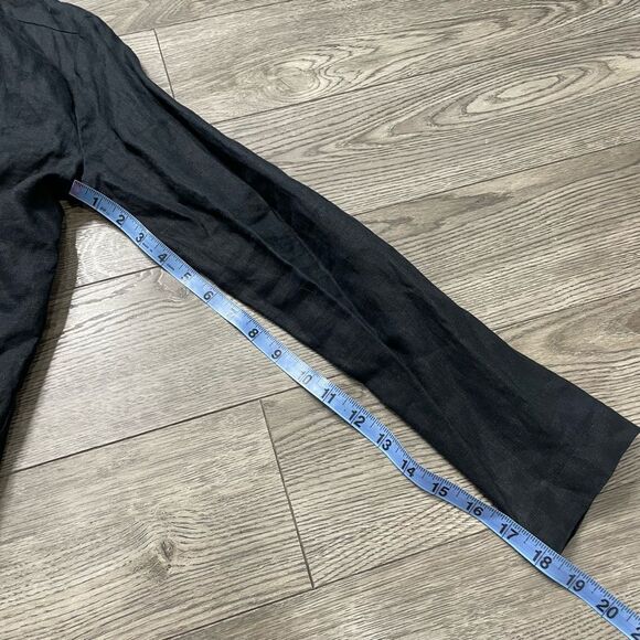 AMARYLLIS Black Cardigan Linen Waterfall Blazer Jacket Size Small Sheer Chiffon - Picture 9 of 9